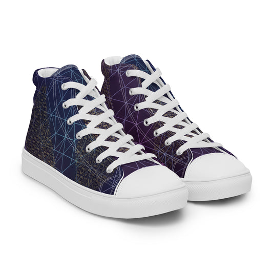 The Aleph men's high top canvas shoes featuring Hebrew aleph letterform design — Jewish apparel by JEWTHREADS