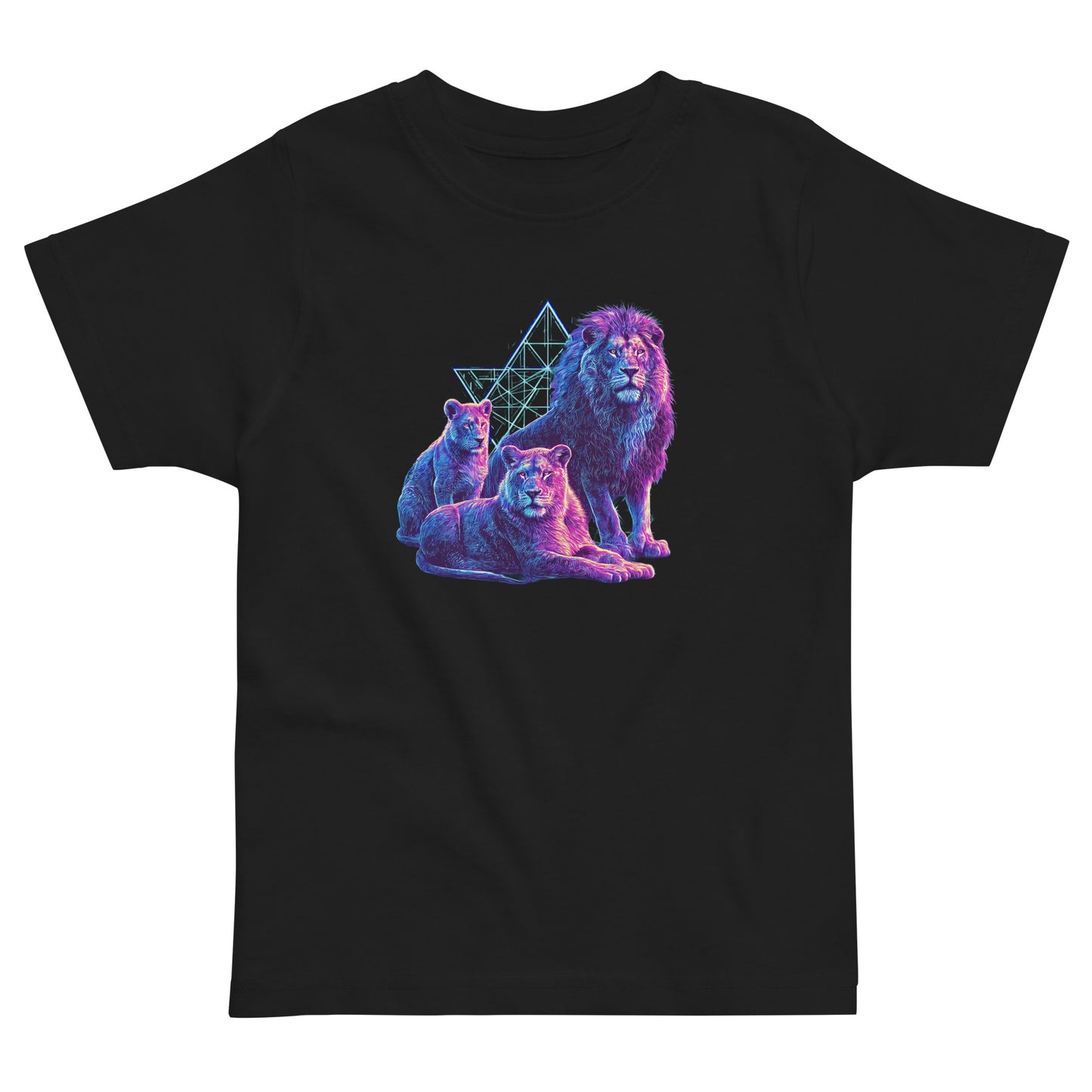 The Lion of Judah (Yehudah) toddler t-shirt 
featuring three lion postures from Bereshit 49 
— Jewish baby gift by JEWTHREADS