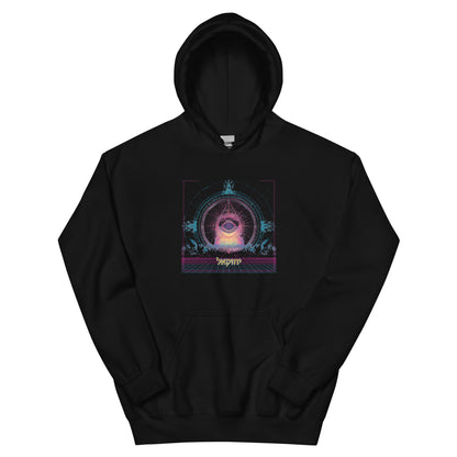 The Merkabah Jewish hoodie in black featuring Yechezkel's vision — Jewish apparel by JEWTHREADS
