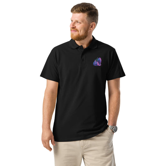 The Lion of Judah (Yehudah) polo shirt featuring three lion postures from Bereshit 49 — Jewish apparel by JEWTHREADS