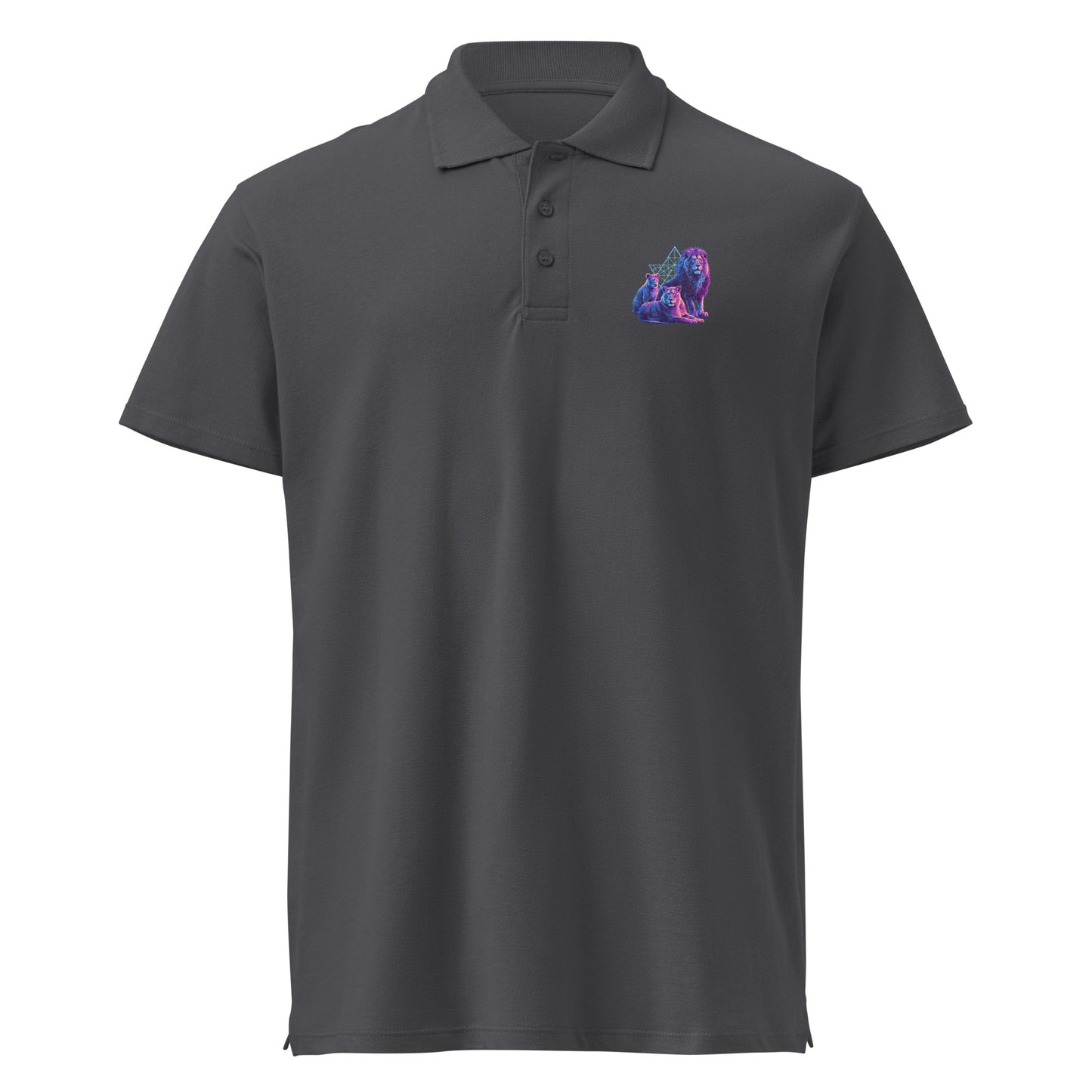 Lion of Judah Jewish polo shirt featuring three 
lion postures from Bereshit 49 — JEWTHREADS